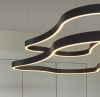 Designerska czarna lampa wisząca LED falista okrągła nowoczesna dekoracyjna WAVES-1 SP 345215 Ideal Lux 